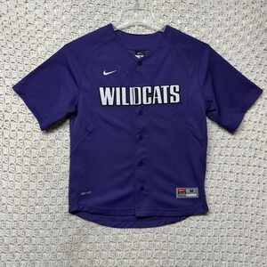 Wildcats Nike Dri-Fit Jersey Baseball Women  M Purple Short Sleeve V Neck Button
